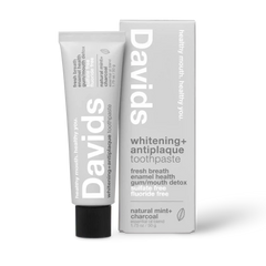 Davids travel size premium toothpaste / charcoal+peppermint