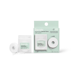 Davids Hydroxi™ expanding dental floss / refillable dispenser + refill / mint / 60m