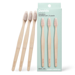 Davids premium bamboo toothbrush / adult soft / 3 pack