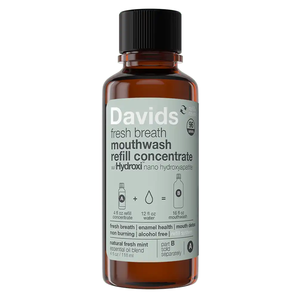 Davids Hydroxi™ fresh breath mouthwash / natural fresh mint / refill kit