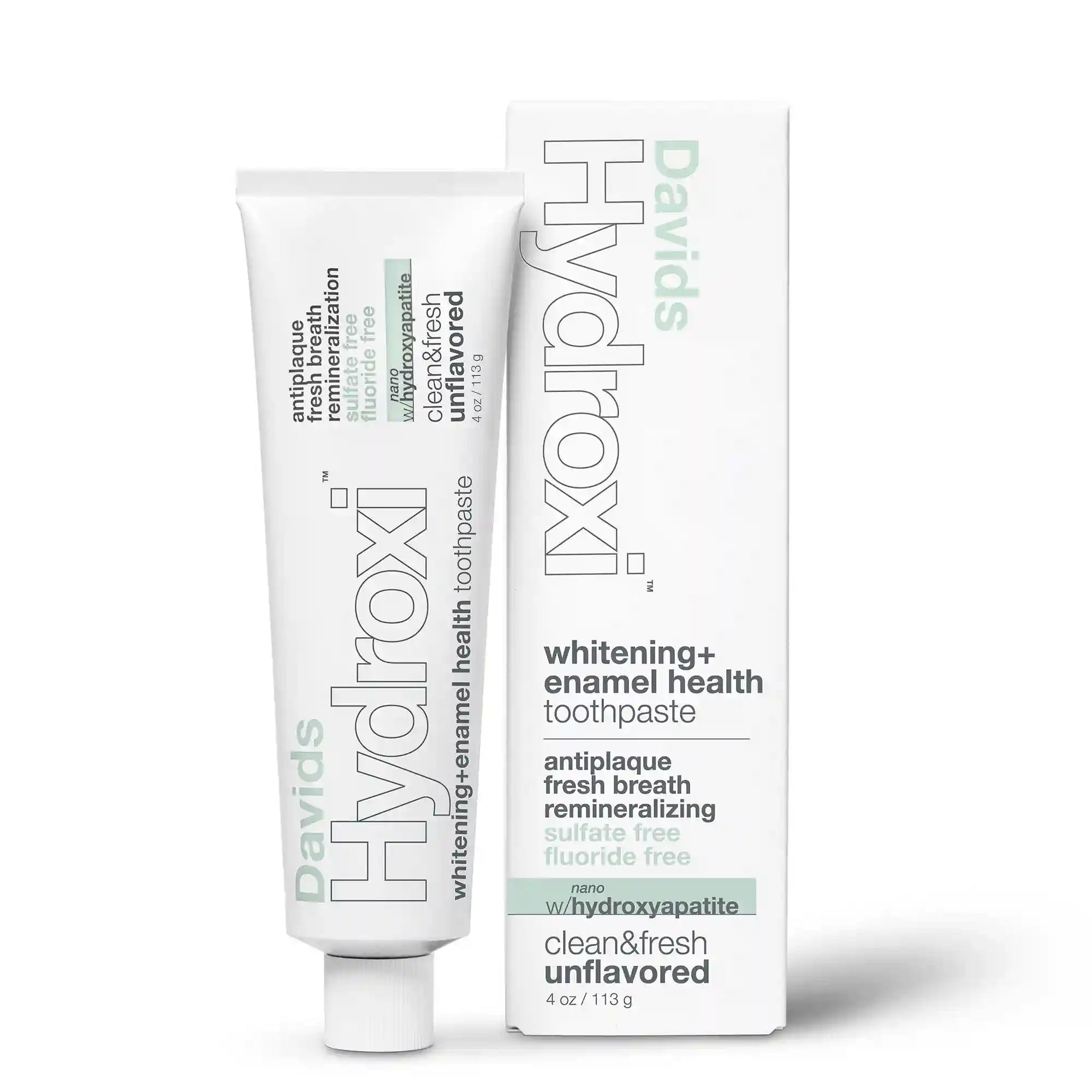 Davids Hydroxi™ whitening+enamel health nano hydroxyapatite premium toothpaste / unflavored