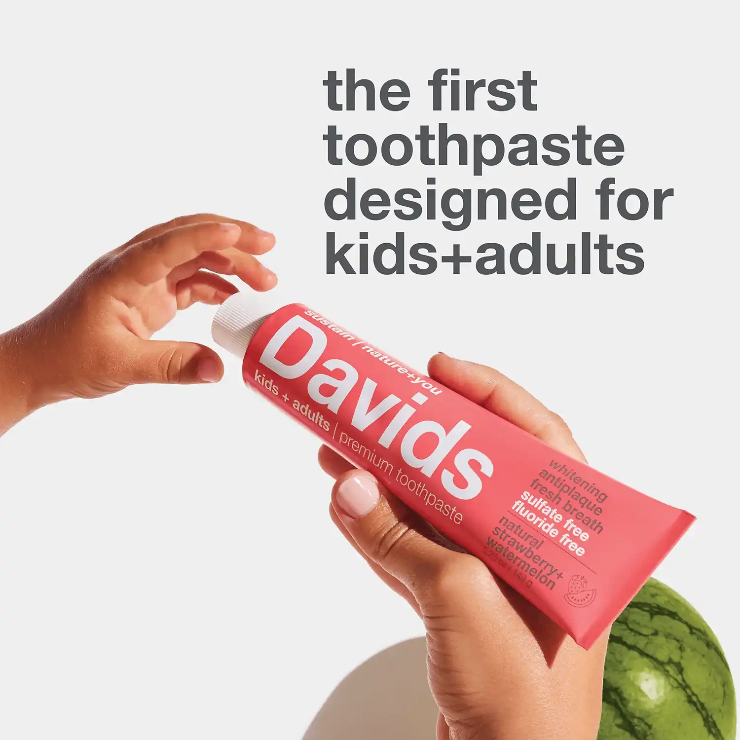 Davids kids + adults premium toothpaste  /  strawberry watermelon