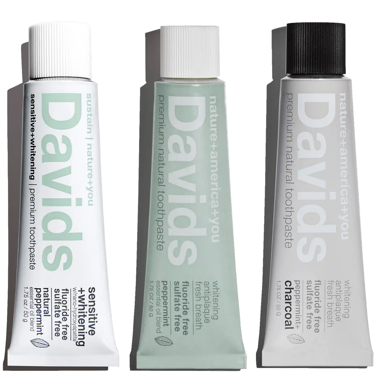 Davids travel size premium toothpaste / trial pack / 1.75 oz